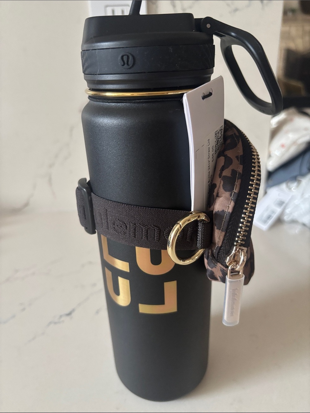 lululemon Sport Bottle 24oz + Leopard Everywhere Belt Bag Nano Set NWT